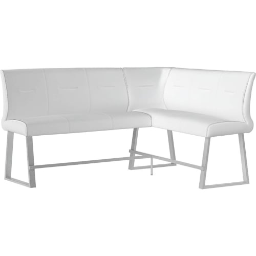 Gwen Counter Height Reversible Dining Nook in White Air Leatherette